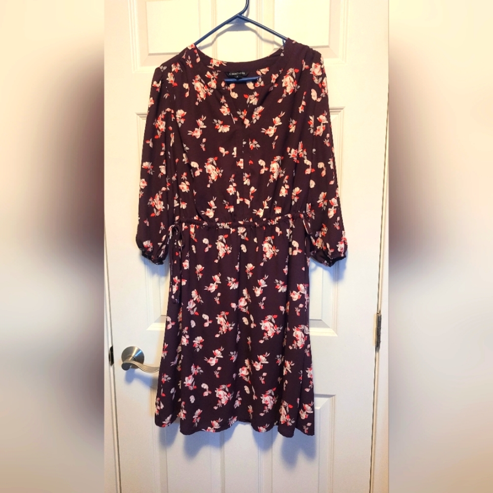 Maroon Floral Dress Size 1x